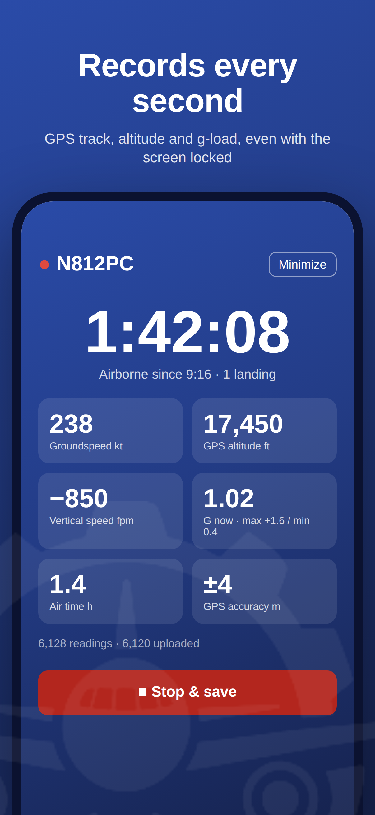 MRO Tracker pilot app flight recording