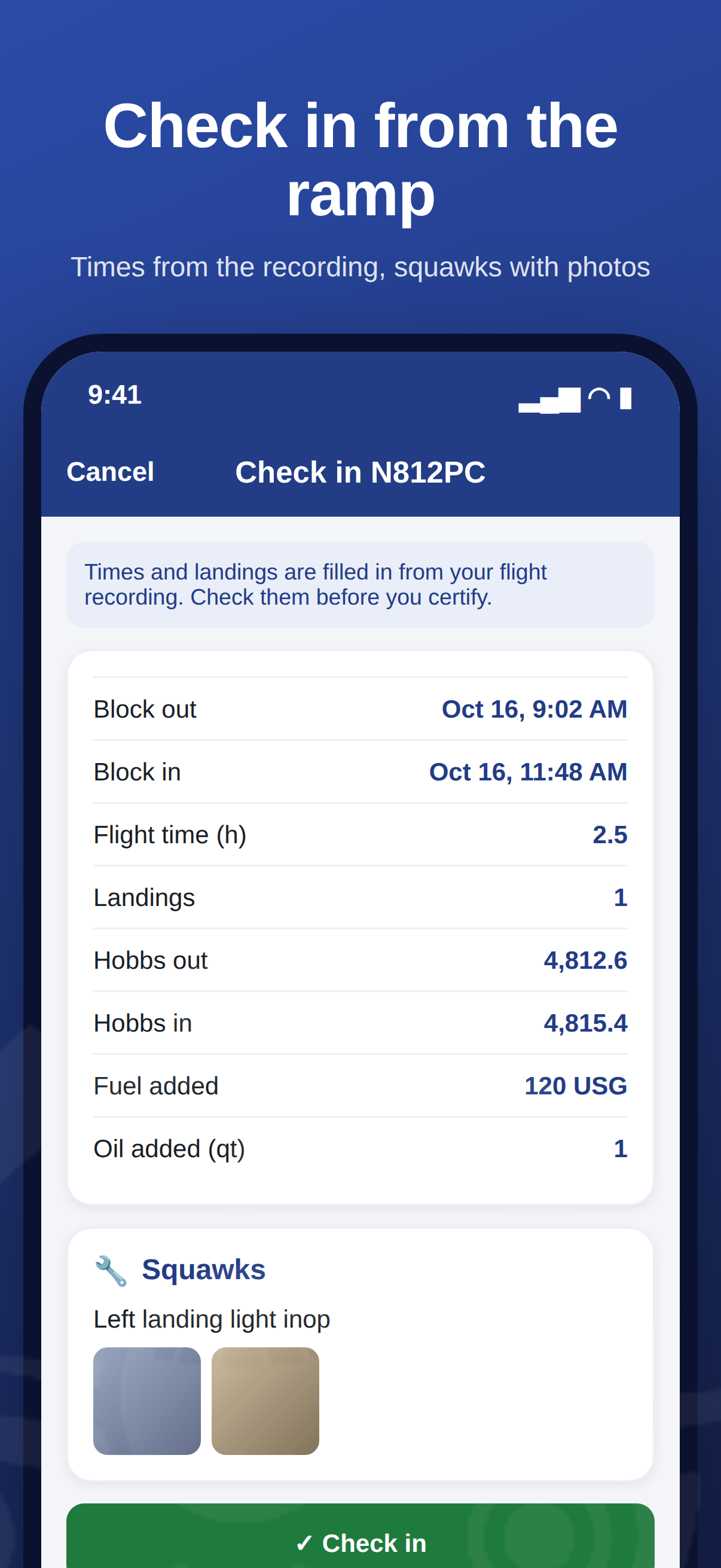 MRO Tracker Pilot app