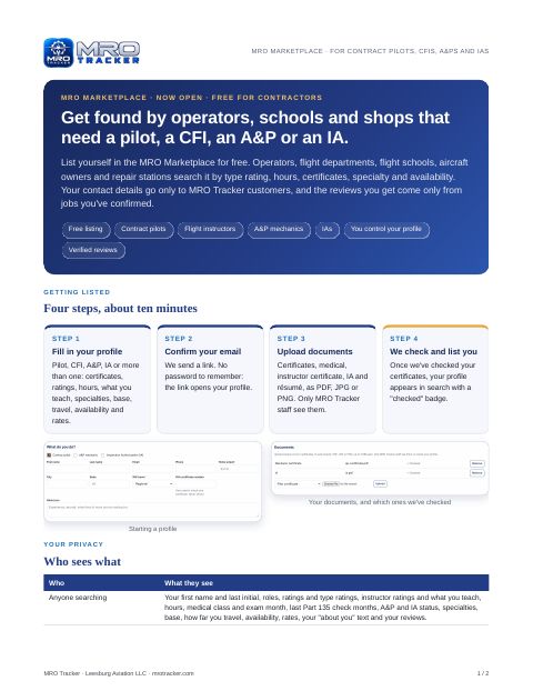MRO Marketplace for contractors cover