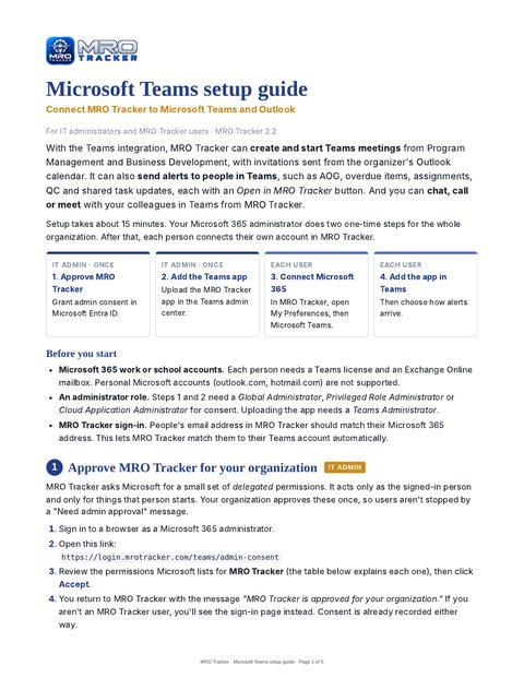 Microsoft Teams setup guide cover